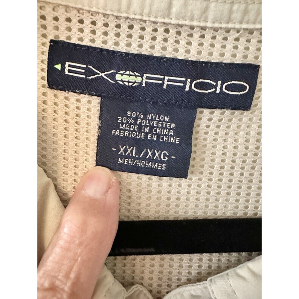ExOfficio Shirt Mens XXL Beige Tan Brown Nylon Vented Mesh‎ Hiking Outdoors - Picture 12 of 16